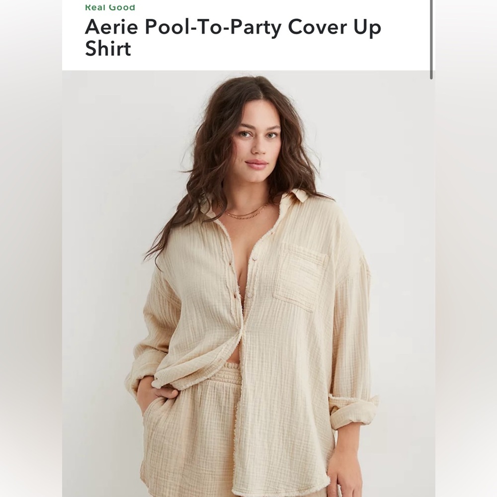 Aerie Pool-to-Party Cover Up Shirt